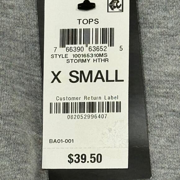 Ideology Activewear Womens Top‎ Size XS Gray Long Sleeve Crew Neck Tie Waistline - Picture 5 of 10